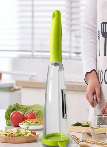 Vegetable Peeler With Container Storage Box Green 20x3cm