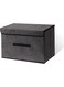 LELE LIFE Foldable Storage Box with Dustproof Lid and Handle, Foldable Storage Bin Collapsible Storage Organizer for Closet, Bedroom, Home, Grey
