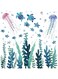 Bpa 3 Sheets Jellyfish and Sea Turtle Wall Sticker