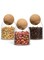 ComSaf 480 ml Storage Jars with Cork Lid, Set of 3 Glass with Cork Lid, Glass Storage Jars with Round Cork Stopper, Glass Container for Nuts, Flour, Sweets, Tea, Coffee
