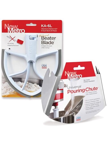 New Metro Design Beater Blade for KitchenAid 6-Quart &amp; 5-Plus Mixers Pour Chute /6 Qt. Beater Blade Set COMINHKPR127603
