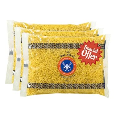 شركة مطاحن الدقيق والمخابز الكويتية - شعيرية، 500 غرام (3 حزم)