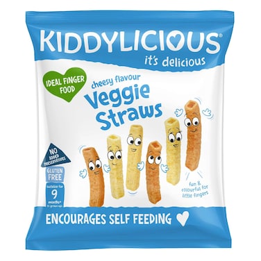 Kiddylicious Cheesy Flavour Veggie Straws, 9 Months+, 12g