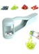 Grape Fruit Slicer Cuttera, Grape Cherry Tomato Strawberry Cutter Quarter Slicer tool For Vegetable Fruit Salad Cake Decoration Stainless Steel kitchen Gadget Fruit cutter (Blue)