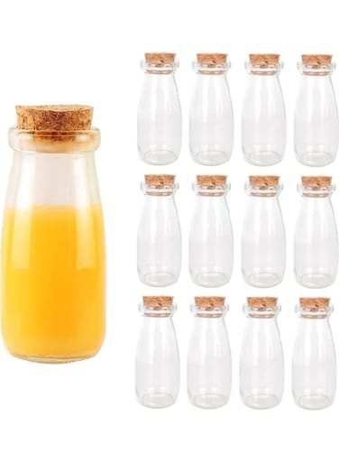 Glass Bottles with Cork Lid clear