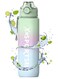 Sports Water Bottle, 1000ml Wide Mouth Drinks Bottle with Time Markings, Canteen for Bike, Fitness, University, Outdoor, School, Gym (Green)