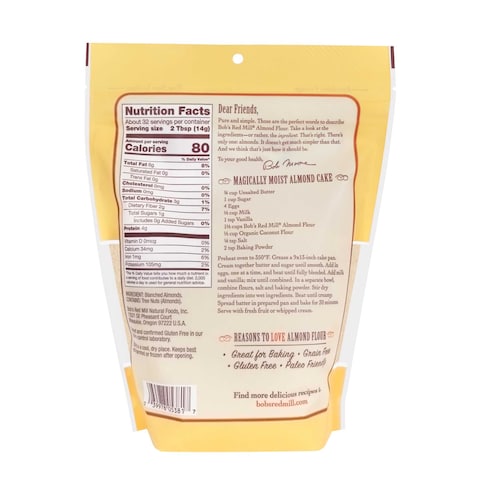 Bob&#39;s Red Mills Gluten Free Super Fine Almond Flour Blanched 453g
