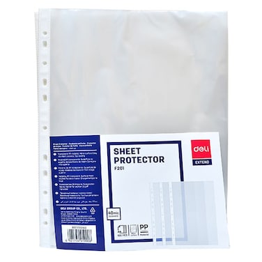 Deli 11 Hole Sheet Protector 40micron 100 PCS