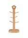 NALACAL Wood Mug Stand Tree, Coffee Mug Tree Cups Rack Holder with Six Removable Pegs, Steady Mug Organizer Stand for Countertop, Tea Cup Glass Bottle Hanger Drying Display Organizer Standing