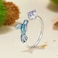 S925 Sterling Silver Platinum-plated Smart Kingfisher Petals Adjustable Open Ring(BSR540-E)