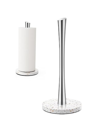 Aputue Paper Towel Holder, Waterproof Weighted Base, Stainless Steel Countertop, One-Handed Tear Paper Stainless Steel Paper Towel Holder, for Kitchen &amp; Bathroom, Hold Any Type of Paper