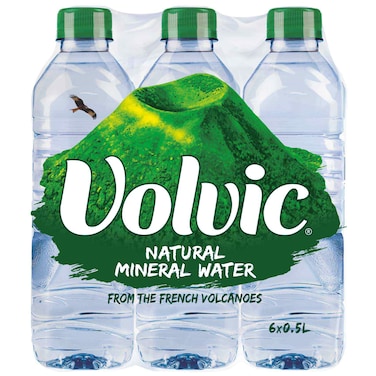 Volvic Natural Mineral Water 500ml Pack of 6
