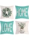 NALACAL Throw Pillow Covers 18x18 Set of 4 Farmhouse Teal Pillow Covers Cushion Cases Decorative Pillowcases for Sofa Couch Living Room Outdoor Home Decor 45x45cm