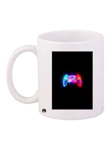 Controller Printed Coffee Mug White/Black/Blue 11ounce