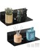 Acrylic Small Adhesive Wall Shelves, Mini Floating Shelves, Acrylic Display Shelves, Ledges For Pop Figures, Plant, Picture Photo Modern Wall For Bedroom Decor Living Room (2 Pcs 9" - Black)