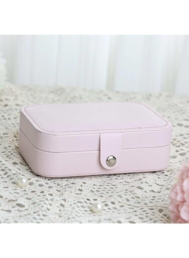 ALI'S COOL Travel Jewelry Storage Box Style Fresh And Simple Girl Portable Jewellery Storage Earrings Display for Ring Earrings Necklace Bracelet Bangle For Women Gift Multi-function,Leather (Pink)