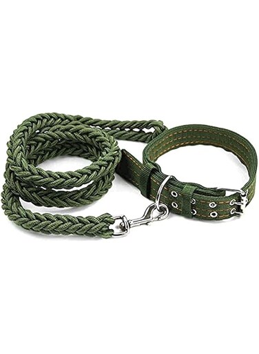 Nyganmelloz Large Dog Collar With Collar For Leash Dog Rope Traction Belt Golden Dog Collar Dog Chain Traction Satsuma Tibetan Mastiff