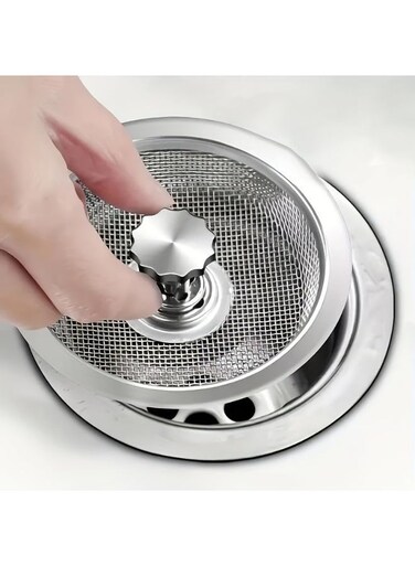 Packs Stainless Steel Kitchen Sink Strainer, Food Debris Catcher with Water Release/Storage Function, 3.27" x 2.36" Drain Filter for Kitchen Sinks, Prevent Clogs