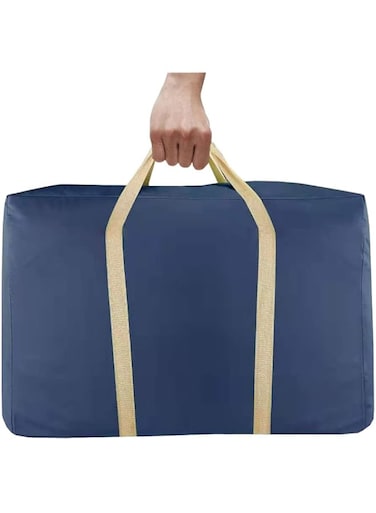 ORiTi Large Blue Duffel Storage Bag with Zipper and Handles Premium-Quality Waterproof Heavy Duty 600D Polyester Oxford Cloth Heavy Moving Bags for Clothes, Blankets, Comforter, Pillows Storage