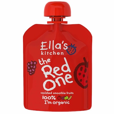 Ella's Kitchen The Red One Organic Squished Smoothie Fruits 6+ Months Baby Food, Gluten &amp; Dairy Free 90g  Pack of 4