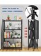 Free Installation Storage Rack, Floor Standing Black, 4 Layers, 126 * 71 * 34cm