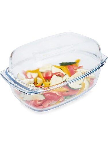 Termisil, Glass Casserole Rectangular, 7L,borosilicate (heat-resistant) glass, suitable for Gas Cooker, Electrical and oven.