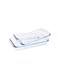 3-Piece Borosilicate Rectangular Glass Baking Tray Set Clear Baking Tray 1, Baking Tray 2.2, Baking Tray 3Liters