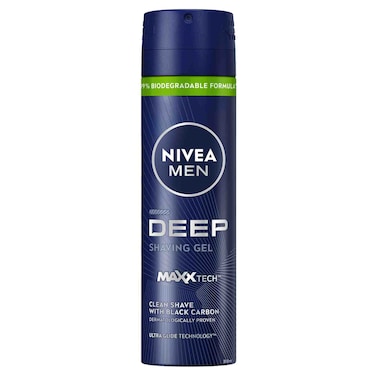 NIVEA MEN Deep Clean Shave Shaving Gel With Anti-Bacterial Black Carbon 200ml