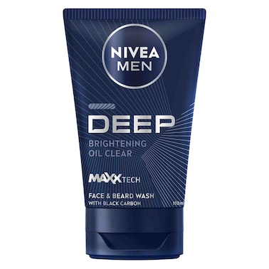 NIVEA MEN Deep Cleansing Face And Beard Wash With Active Charcoal 100ml