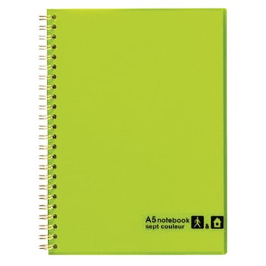 Sept Couleur Notebook Green A5 80 Sheet