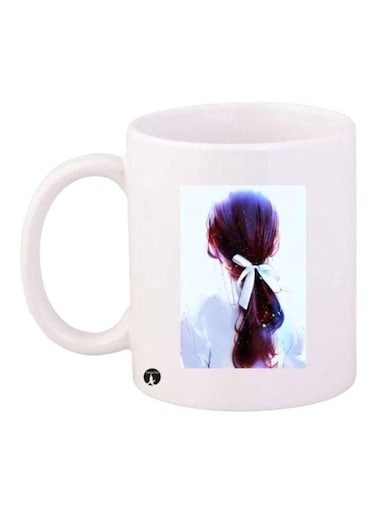Girl Printed Mug White/Purple/Brown