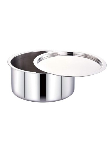 27cm 6000ml Stainless Steel Tope Set with Lid Silver Premium Cooking Pot Multi Purpose Kitchen Cookware Stackable Serving Vessel