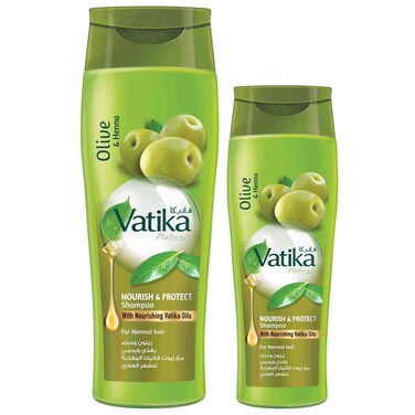 Dabur Vatika Olive Henna Shampoo Nourish And Protect Shampoo Green 400ml+200ml
