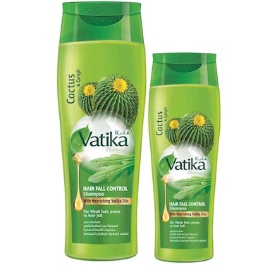Dabur Vatika Cactus And Gergir Shampoo Hair Fall Control Green 400ml+200ml