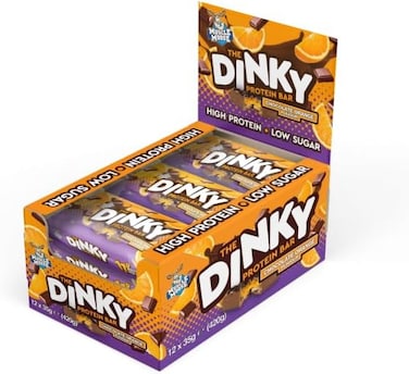 Food Factor Muscle Moose Dinky Protein Bar, Low Calorie, Low Sugar Protein Bar, 11G Protein (Pack Of 12, Chocolate Orange)