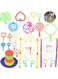 KOWVOWZ 34Pcs Bubble Wands, Giant Bubble Wands,Bubbles Multipack,Big Bubble Wand Toys Set with Tray,Giant Bubble Maker Wand Kit For Kids Summer Outdoor Bubble Party Favors