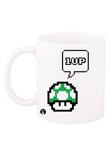 Super Mario Game Printed Coffee Mug White/Black/Green