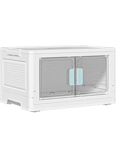 Foldable Storage Box, Extra Large Dual Opening Storage Organizer, 52L Stackable Bins with Lids and Wheels for Clothes, Snacks,Toys &amp; Books, Collapsible Container for Home Office Outdoor Car (1Pcs)