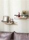2-Pieces Wall Mounted Floating Shelves Wooden Brown/Black 40x15 Centimeter