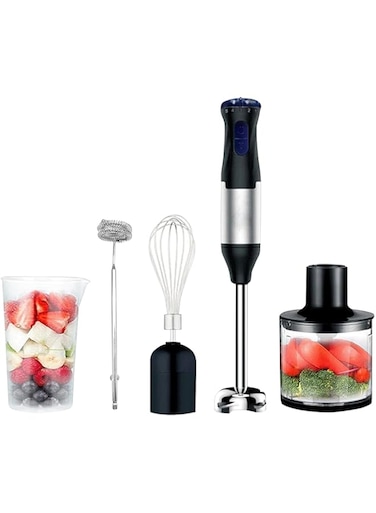 UCHUANG 5-in-1 Hand Blender，1000W 5 Speed Immersion Blender Stainless Steel Stick Turbo Mode Automatic Blender with 700ML Beaker,500ML Meat Grinding Bowl,Egg Whisk,Milk Frother for Blending &amp; Chopping