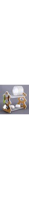 MUMOO BEAR 2 Layer Dish Drying Stand Dish Rack with Drain Tray Bowl Storage Rack Plate Organizer Utensil Holder Dish Driner for Kitchen Countertop (Tree)