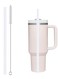 Reusable 1-Straw &amp; 1-Brush Set for Stanley Cup Accessories 30oz/40oz &acirc;&euro;&ldquo; Replacement Straw &amp; Cleaning Brush, BPA-Free, Eco-Friendly, Fits Stanley Quencher Tumblers &acirc;&euro;&ldquo; White