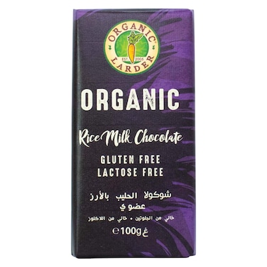 Organic Larder Lactose Free Rice Milk Chocolate, 100g