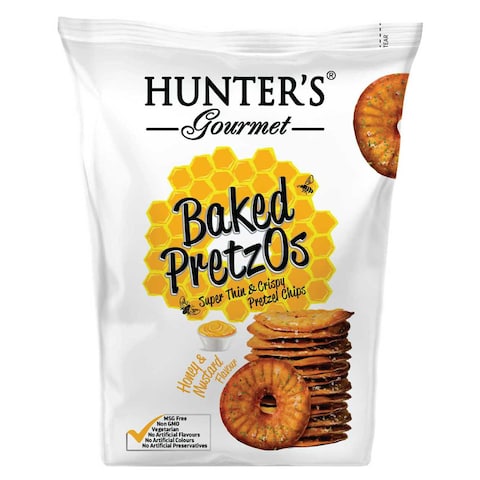 Hunter&#39;s Gourmet Honey and Mustard Flavour Baked Pretzos, 160g