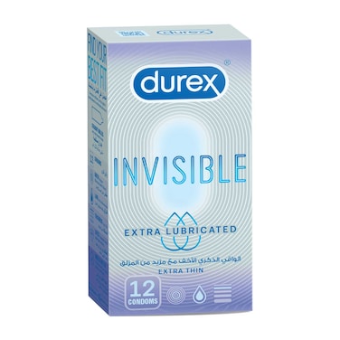 Durex Invisible Extra Thin Lubricated Condoms 12s