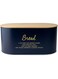Cuisine Art DIVA Bread Box with Bamboo Lid Premium Bread Storage Container - Classic Bread Bin - Elegant Bread Organizer - Airtight Bread Preservation - Large Bread Tin - 34x18x15cm Navy Blue