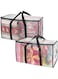 Bedding Foldable Clothes Organizer Quilt Bag Thicken Clothes Pouch Bag for Moving House Comforter Bags with Zipper Quilt Holder Quilt Container 24 Gallon Storage Moving Bag (2 Pack,Clear)
