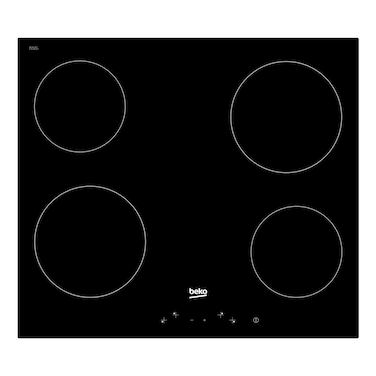 Beko 60cm Builtin Ceramic Electric Hob, 4 Cooking Zones ,A+ Energy, Touch Control Knob, HIC64400E(Black)