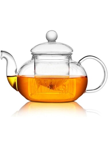Beylor Clear Glass Teapot Heat Resistant Teapots 800 ml /27 oz with Infuser for Tea Leaf Loose Tea (800ml)