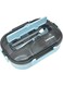 Thermal Lunch Box, 5 Compartments Food Carrier with Cutlery for Picnic(Blue [Send Chopsticks and Spoon])